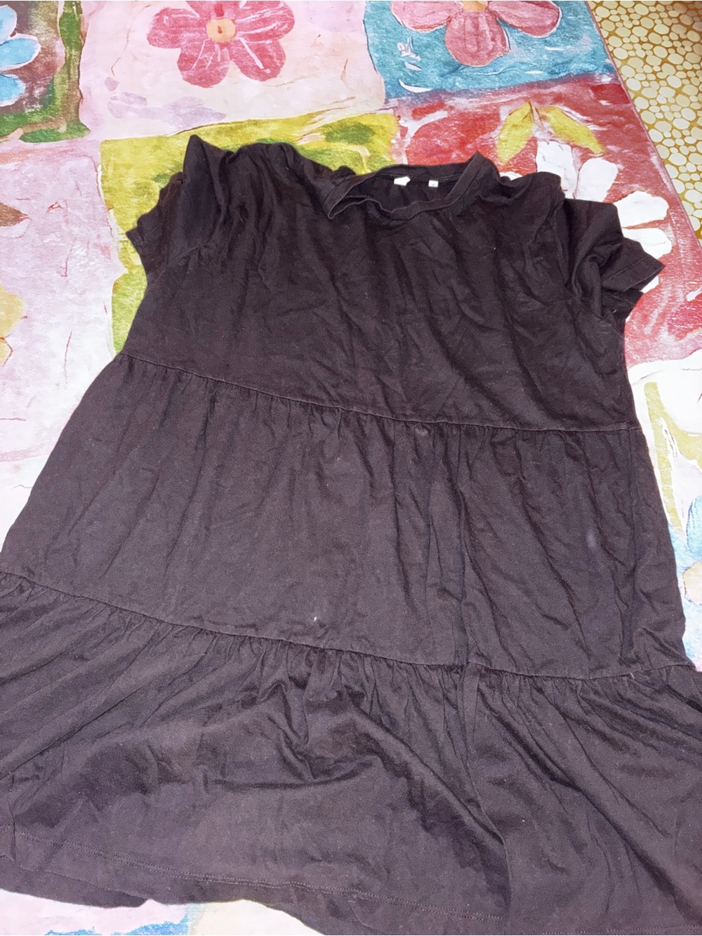 KOTN Black Tiered Mini Dress